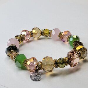 Multicolored Fashion Crystal Bead Stretch Bracelet